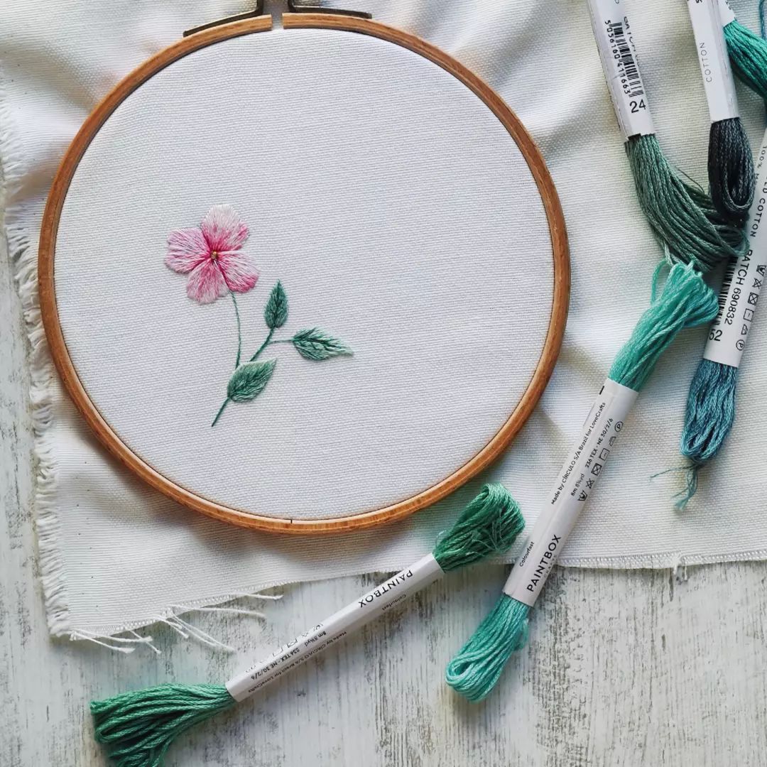 Had a lot of fun stitching this little flower with @paintboxthreads new ...