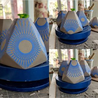 Edie continues to amaze us with her creativity! Check out her page @ediemarieceramics ...#silkscreen #silkscreenprint #silkscreenprinting #silkscreeni...
