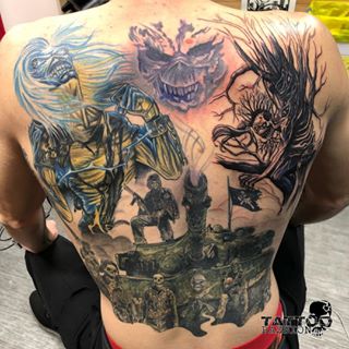 Le dos @ironmaiden de @stevenrey en cours by @ashley_racana_tattoo ! ???? Tattoo Passion Shop???? Décorateurs de peaux à Thonon depuis 2005 : 13 ans d...
