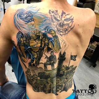 Le dos @ironmaiden de @stevenrey en cours by @ashley_racana_tattoo !!! ???? Tattoo Passion Shop???? Décorateurs de peaux à Thonon depuis 2005 : 12 ans...
